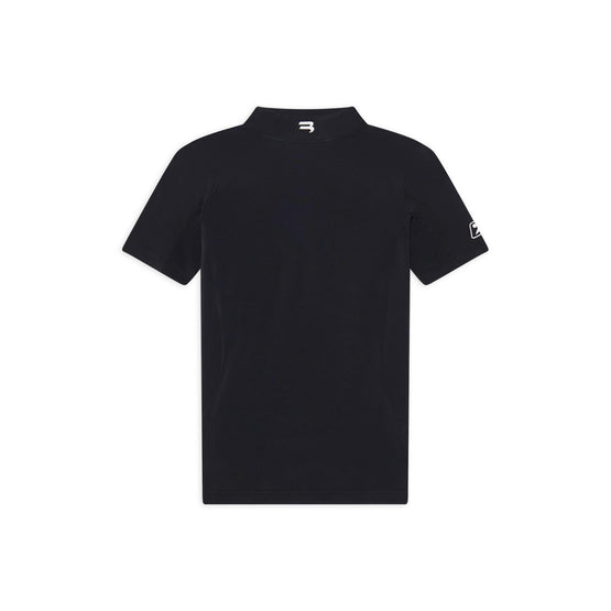 Women Top S/S Fitted Top - Black/White