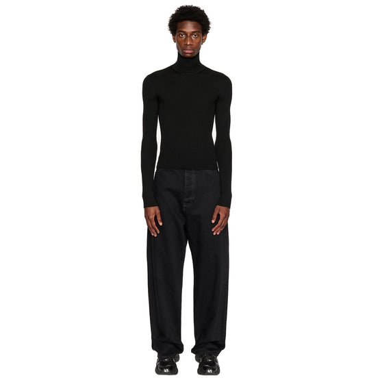 Men Fitted Turtleneck - Black