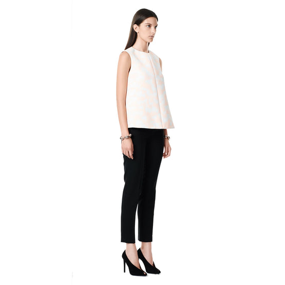 Women A Line Top - Pêche/Blanc