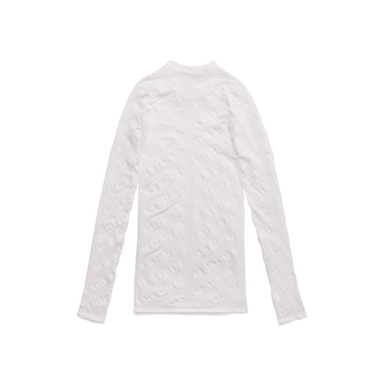 Women Top Allover Logo - White