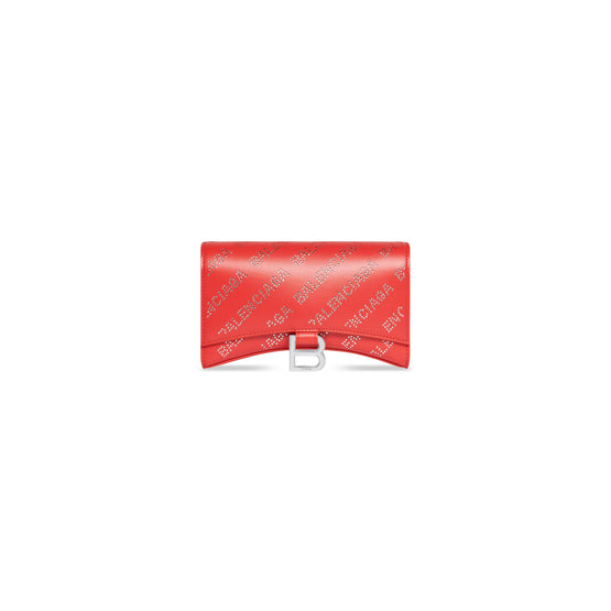 Women Hourglass Wallet W/Chain - Tomato Red