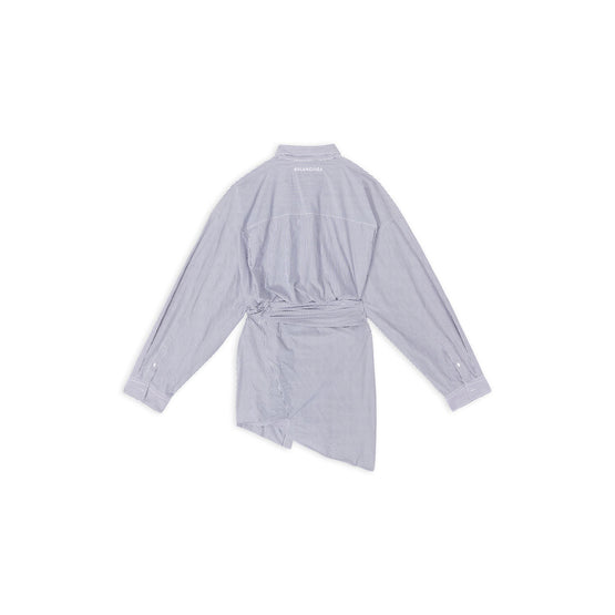 Women Wrap Dress - Blue/White