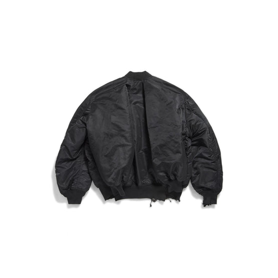 Men Double Sleeve Bomber - Black