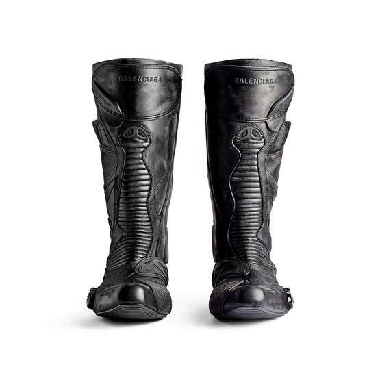 Men Biker Boot Mix Leat/Tpu - Black