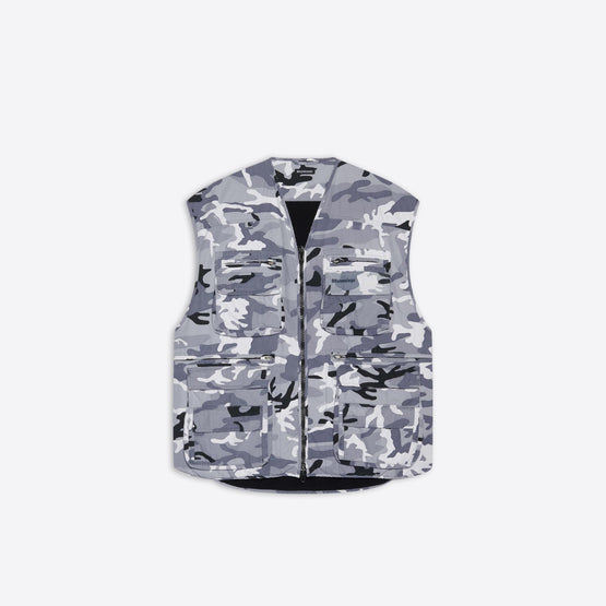 Men Cargo Vest - Grey/Black