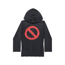 Men Inside Out L/S Hooded T-Shirt - Faded Black/W