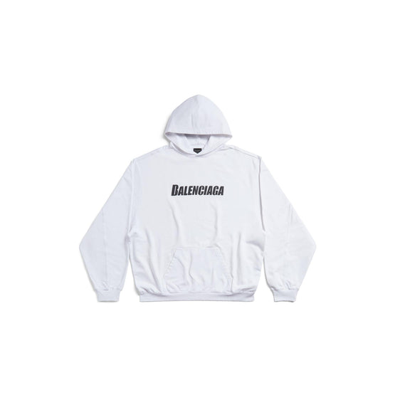 Men Destroyed  Hoodie - White/Black