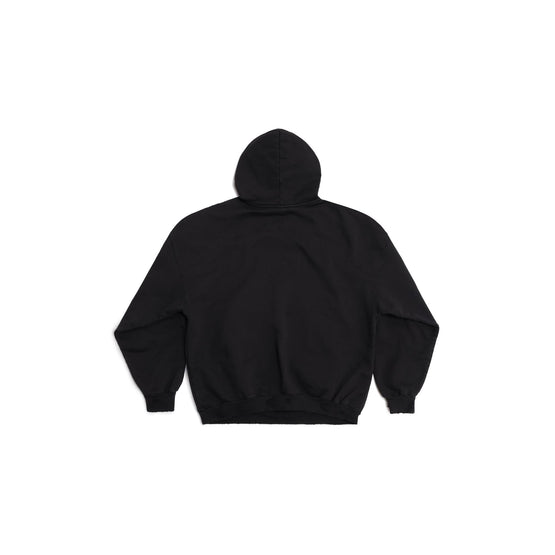 Men Large Fit Hoodie - Washed Black