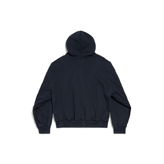 Men Regular Zip-Up Hoodie - Navy