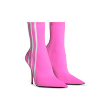 Women Knife Bootie H110 Spandex Matt - Neon Pink/White