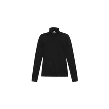 Women L/S Mock Collar Top - Black