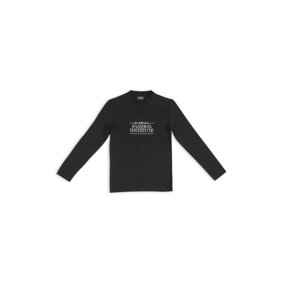 Women Fitted L/S T-Shirt - Black/Silver Strass