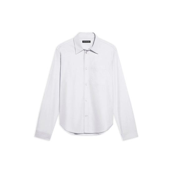 Men L/S Large Fit Shirt - White