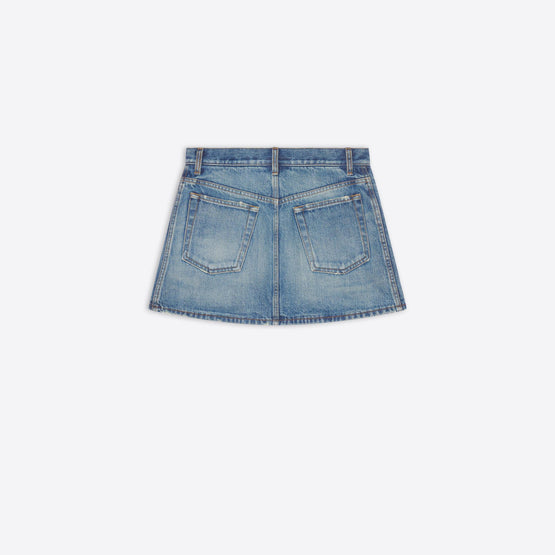 Women Mini 5 Pocket Skirt - Dirt Smoky Light Blu