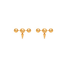 Unisex Force Bar Earrings P - Shiny Gold
