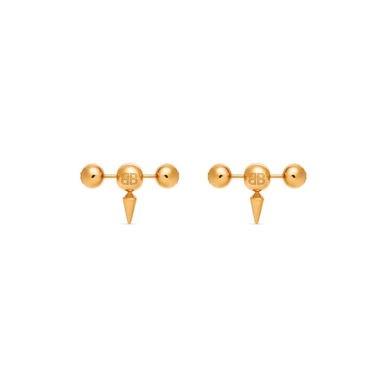 Unisex Force Bar Earrings P - Shiny Gold