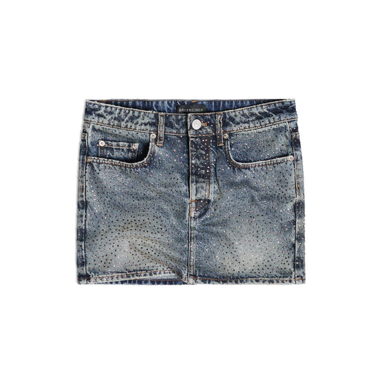 Women Low Waist Mini Skirt - Pale Blue