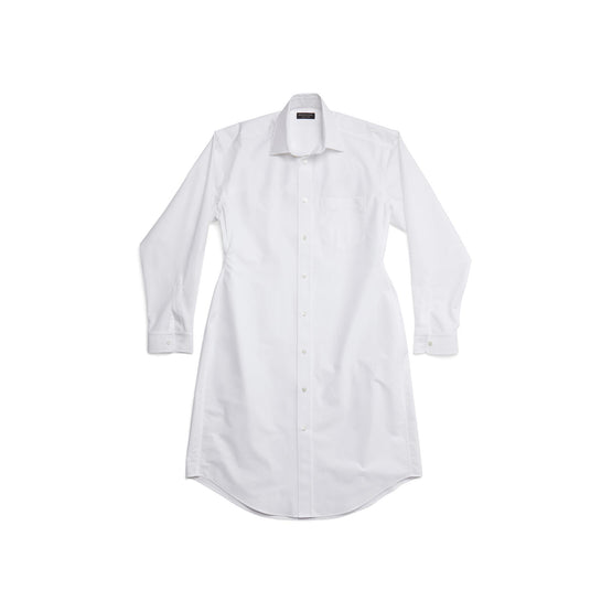 Women Hourglass Shirt Dress - White
