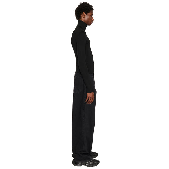 Men Fitted Turtleneck - Black