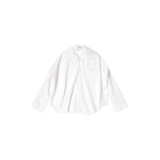 Women Knotted Vareuse Shirt - White