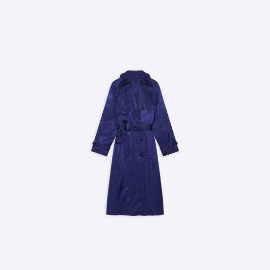 Women Backwrap Trench - Marine Blue