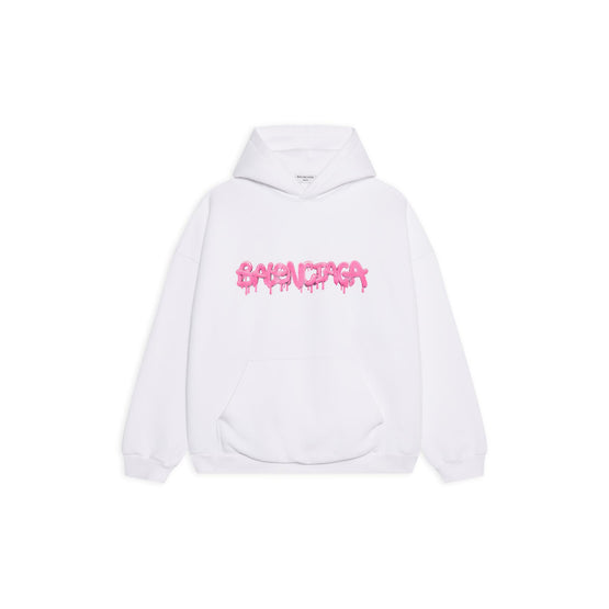 Women Wide Fit Hoodie - White/Bubblegum