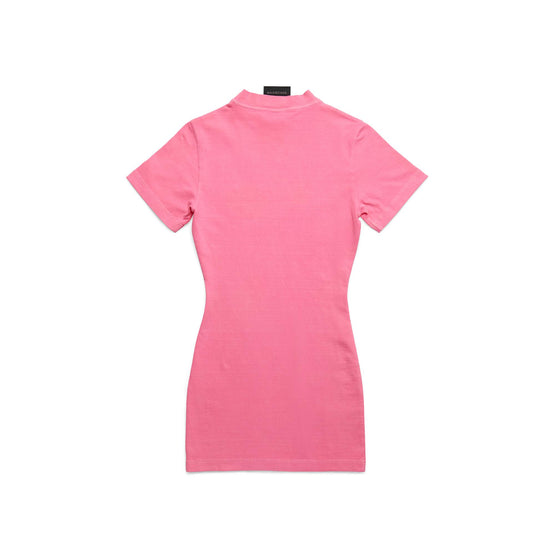 Women T-Shirt Mini Dress - Fluo Pink