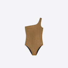 Women Sw Asymmetric Swimsuit - Gold/Black