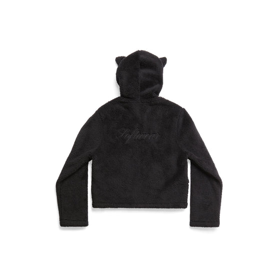 Women Heart Zip-Up Hoodie - Black