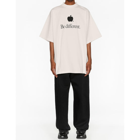 Men Oversized T-Shirt - Ecru/Black