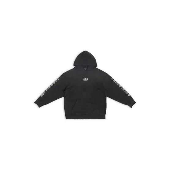 Men Medium Fit Hoodie - Washed Black/White