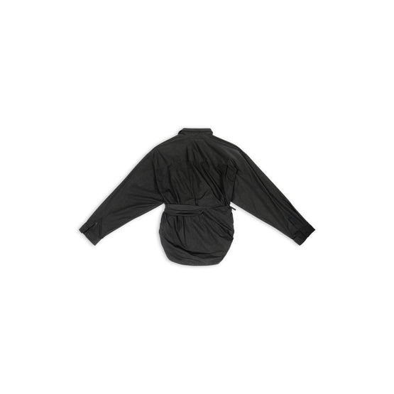 Women Wrap Shirt - Black