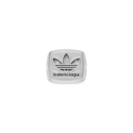 Unisex Adidas Trefoil Signet Ring - Silver