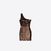 Women Embroidered Mini Dress - Gold
