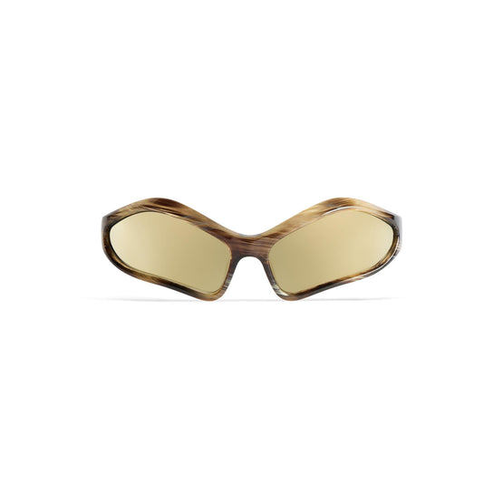 Unisex Fennec Oval 0314S - Horn/Mirror Bronze