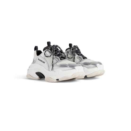 Men Triple S Metal Pu/Mesh/Nw - Black/White/Silver