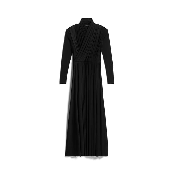 Women Draped Dress - Black