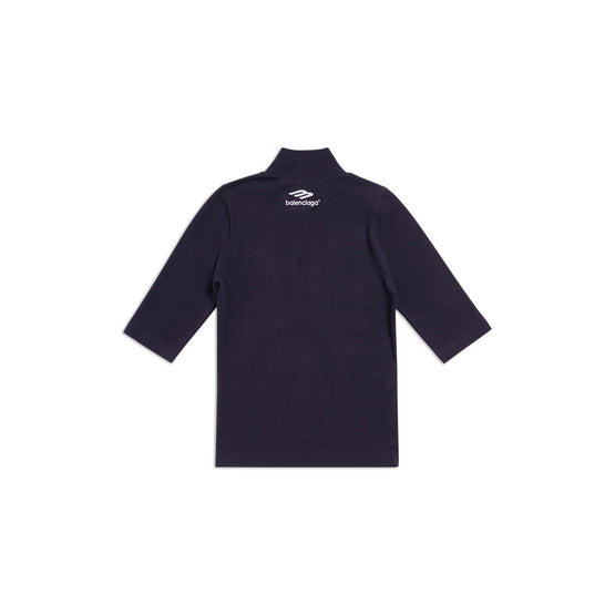 Men Fitted L/S Turtleneck - Navy/White
