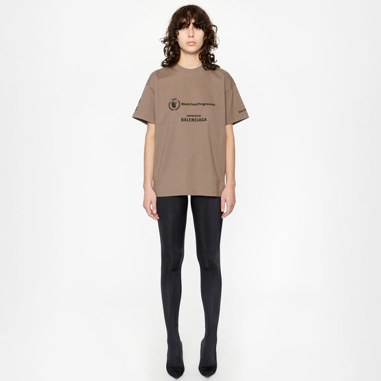 Women Medium Fit T-Shirt - Taupe/Black