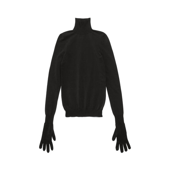 Women Gloves Sweater - Black
