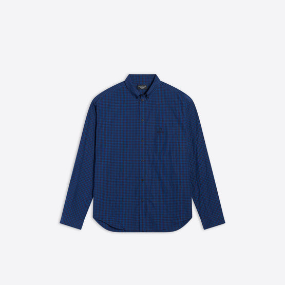 Men L/S Large Fit Shirt - Blue
