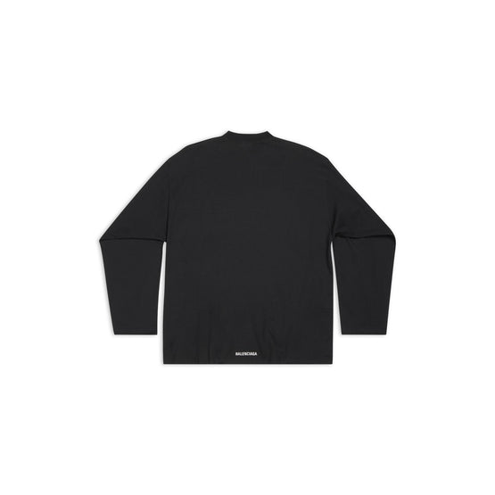 Men Oversized L/S T-Shirt - Black/White