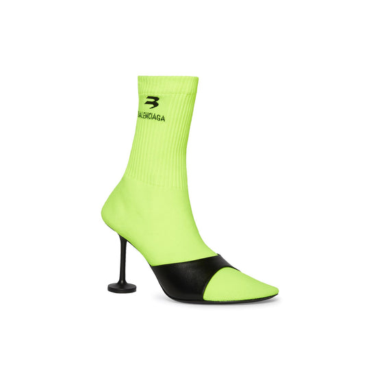 Women Sock Knit/Leath H90 - Black/ Fluo Yellow