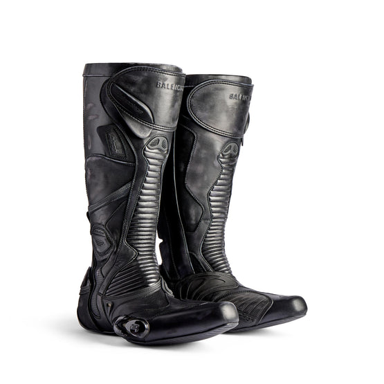 Men Biker Boot Mix Leat/Tpu - Black