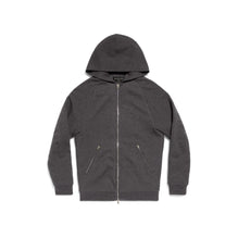 Men Zip-Up Hoodie - Drk Heathr Gry/Black
