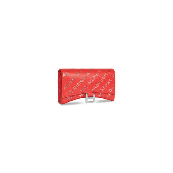 Women Hourglass Wallet W/Chain - Tomato Red