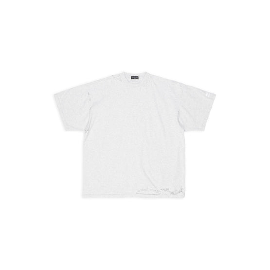 Women Oversized Repaired T-Shirt - Light Htr Grey/Wt