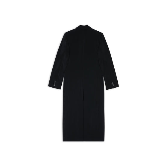 Men Slim Fit Db Coat - Black