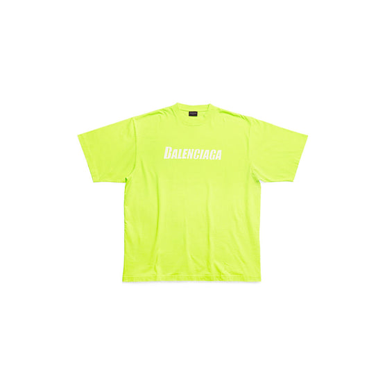 Women Boxy T-Shirt - Fluo Yellow/White