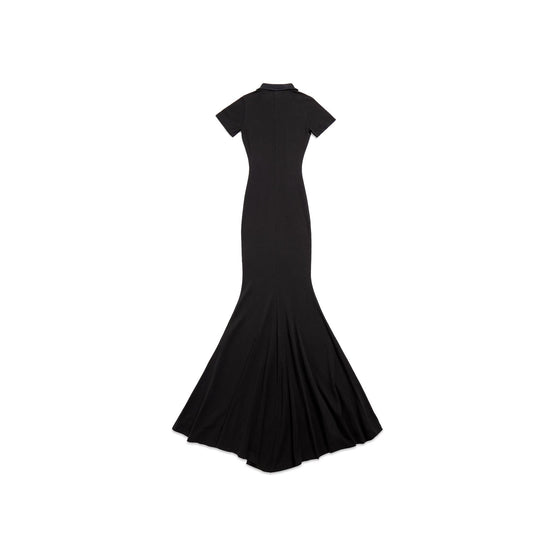 Women Maxi T-Shirt Dress - Washed Black